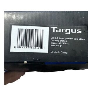 Targus USB 3.0 SuperSpeed Dual Video Docking Station ACP70USZ Black